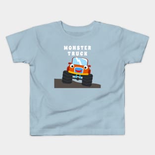 illustration of monster truck with cartoon style. Kids T-Shirt